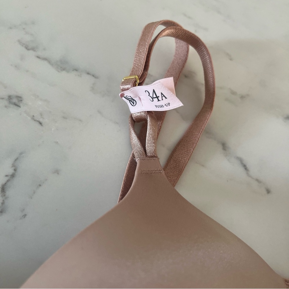 NWT Victoria's Secret Bombshell Push Up Bra 34A Beige Add 2 Cup Sizes - Picture 5 of 6